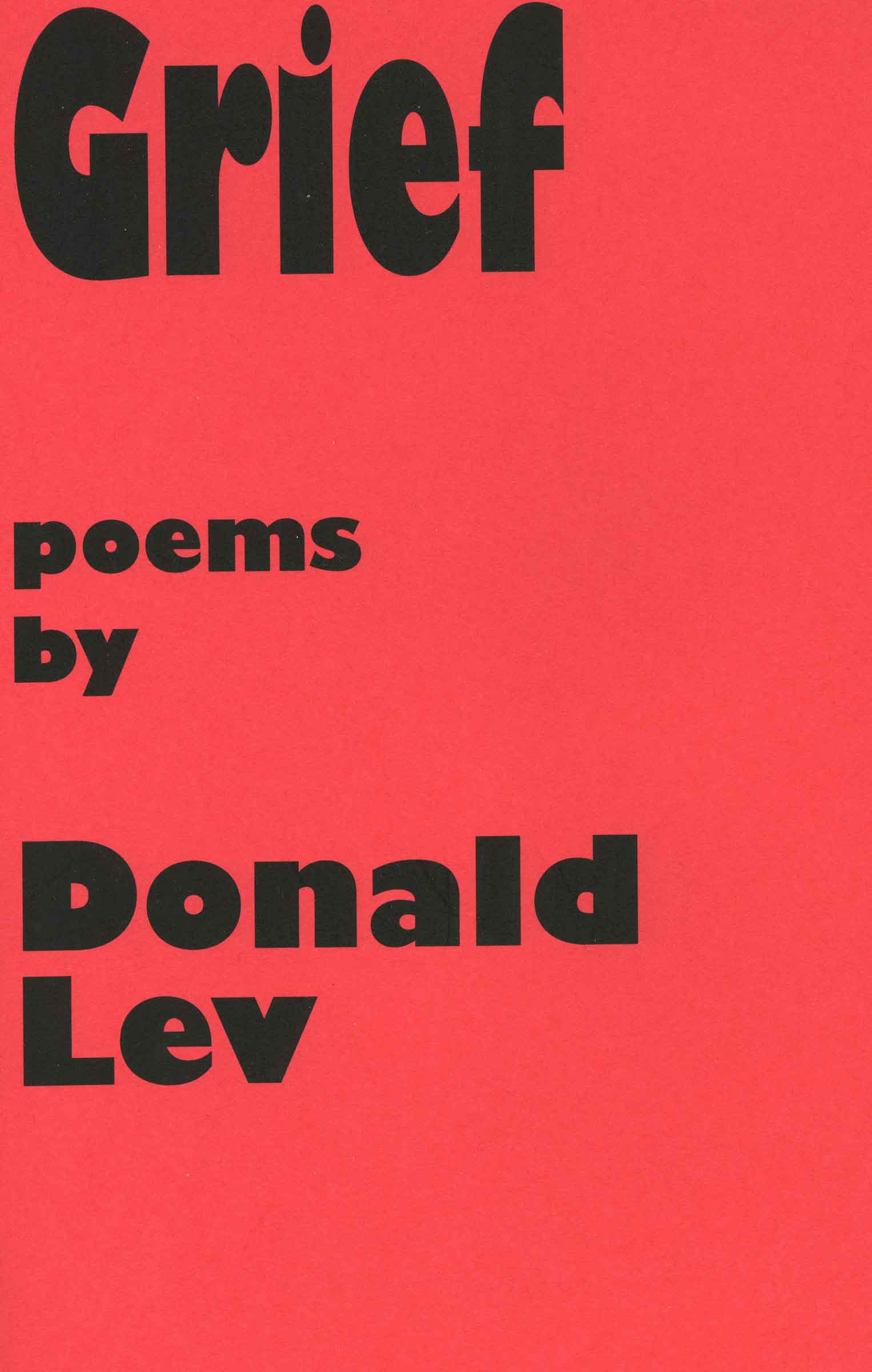 Grief poems by Donald Lev