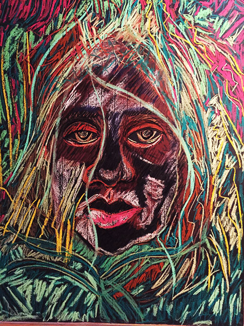 Nitza Tufiño: Pastel on Paper 18x24 . 2016